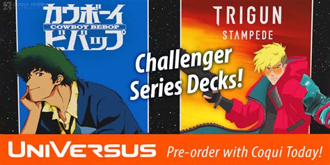 UniVersus CCG Challenger Series Display Cowboy Bebop Trigun Coqui