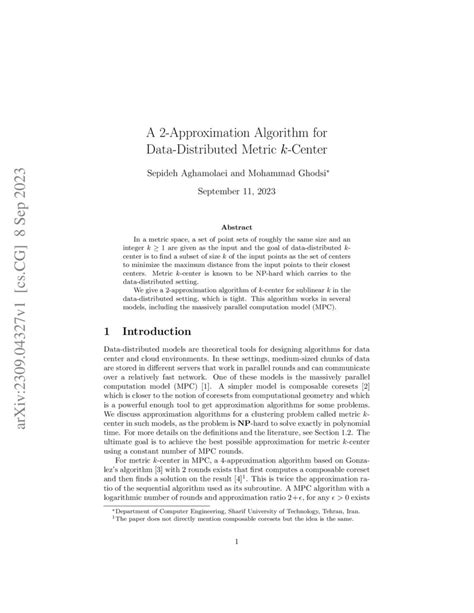 A Approximation Algorithm For Data Distributed Metric K Center Deepai