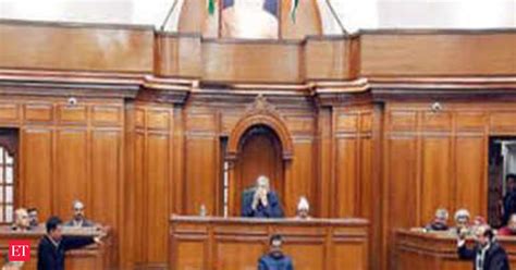 4 Bjp Mlas Marshalled Out Of Delhi Assembly The Economic Times