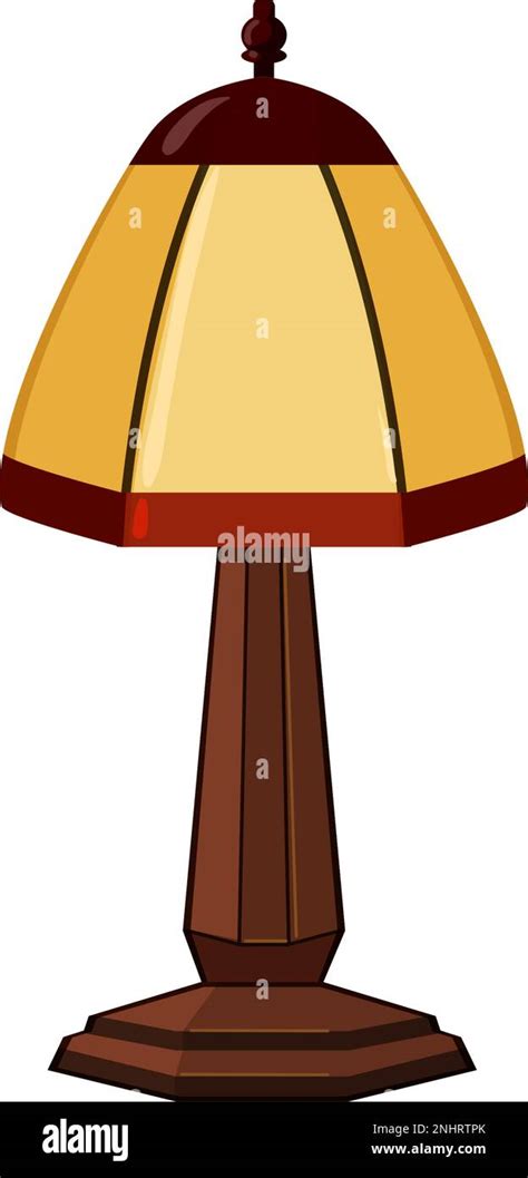 Decoration Vintage Table Lamp Cartoon Vector Illustration Stock Vector