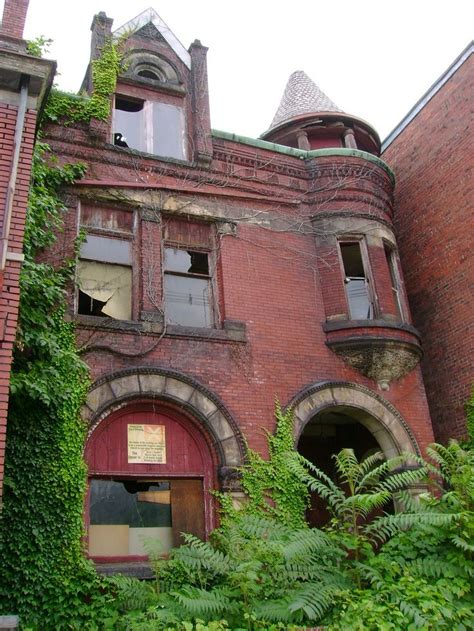 East Wheeling Wv Historic District Abandoned Red Brick Building