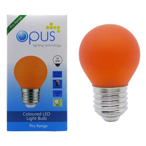 Opus Lighting Technology Watt Golfball Led Es E Screw Cap Orange Bulb