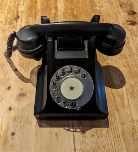 Vintage Ericsson Rotary Dial Black Bakelite Telephone In Working Order