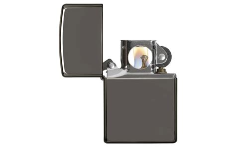 Zippo Classic Black Ice Sleek Black Finish Windproof Pocket Lighter