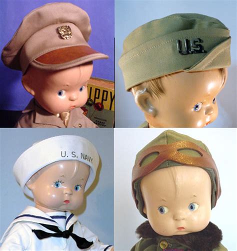 Skippy Doll Hats Pins Ties And Goggles For Navy Army Aviator