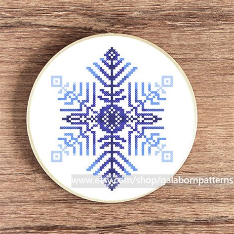 Snowflake Counted Cross Stitch Pattern PDF Winter Christmas Etsy