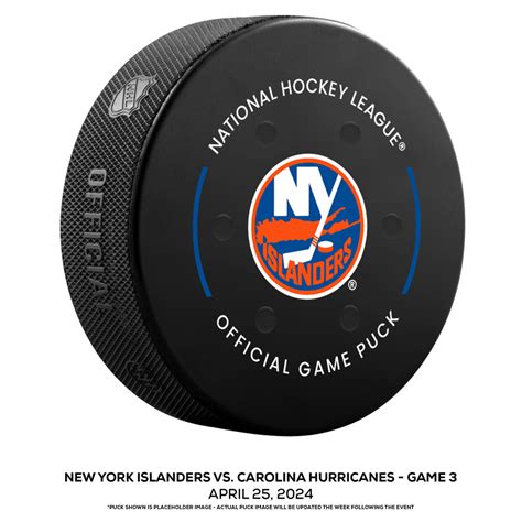 New York Islanders Vs Carolina Hurricanes Game Used Puck From Game