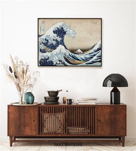 Hokusai The Great Wave Poster Japanese Wall Art Digital Art Print Great Wave Off Kanagawa