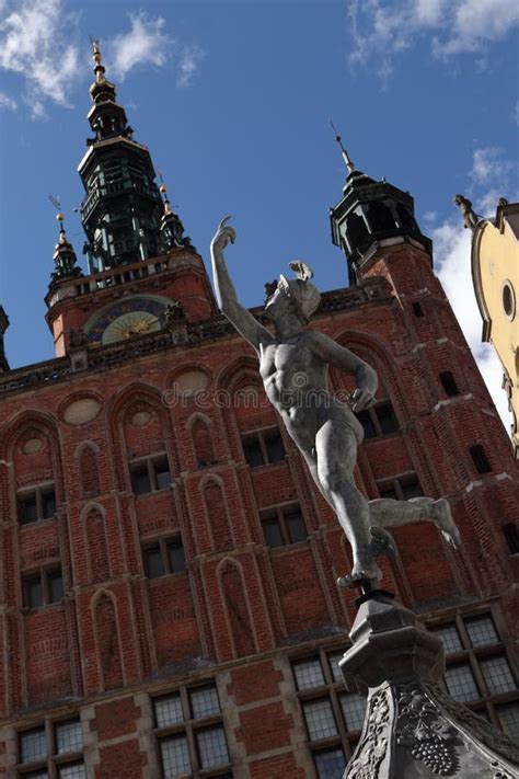 Gothic And Renaissance Art In Gdansk Poland Statue Of Hermes Stock