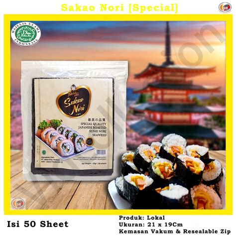 Jual Sakao Yaki Sushi Nori Rumput Laut Roasted Seaweed Isi 50 Lembar