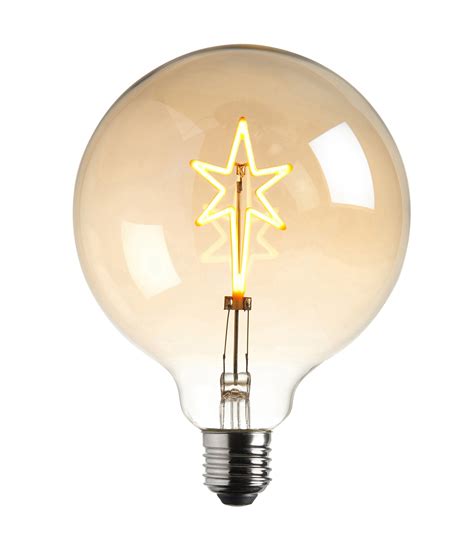 Vintage E Led Watt Amber Glass Star Neon Text Filament