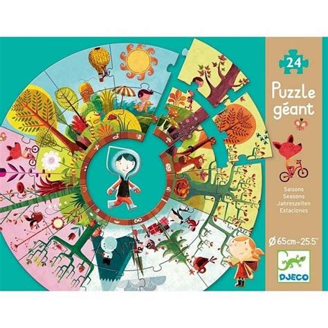 Puzzle 24 pièces géant circulaire Au fil des saisons Djeco Rue