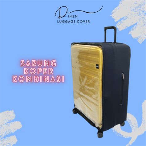 Jual Dimen Luggage Cover Sarung Koper Mika Transparan Bening Universal