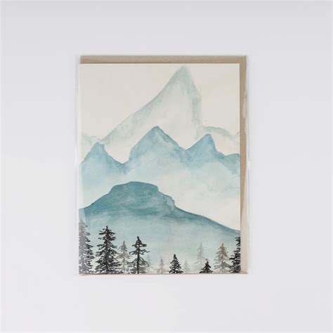 Watercolour Mountain Greeting Card By Peak Paper Co RAM Shop