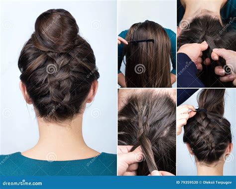 French Braid Messy Bun Tutorial