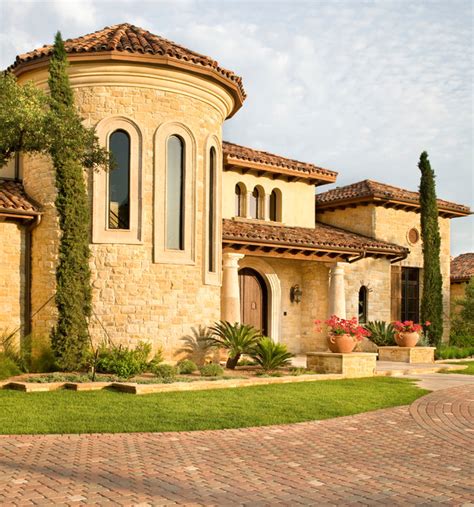 Hunterwood Tuscan Villa Méditerranéen Façade Austin Par