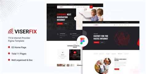 Viserfix TV Internet Provider Figma Template By ViserLab
