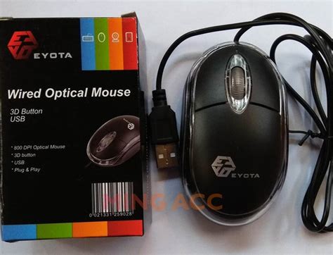 Jual Mouse Kabel Optical USB Eyota Cable Wired Transparent LED Office