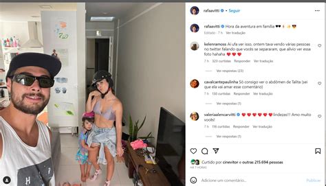 Rafa Vitti posta foto Tatá Werneck e filha assessoria nega crise