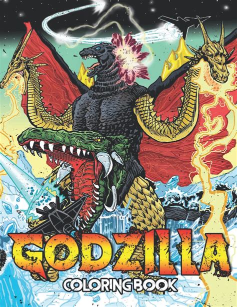 Godzilla Coloring Book For Adults Godzilla Monster Coloring Book Designed For Stress Relieving