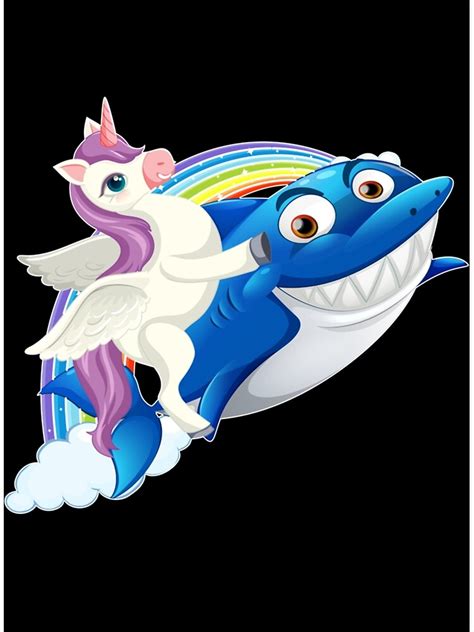 Unicorn Riding Shark Premium Poster For Sale By Inbeus Redbubble