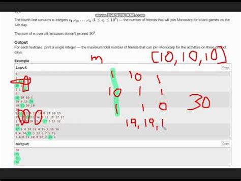 D Three Activities Codeforces Round Div Full Solution