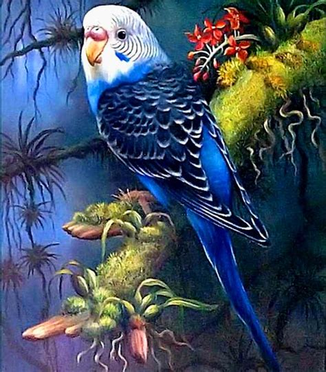 Parrotrhinestone Painting5d Diamonddiamond Painting Birds In Diamond