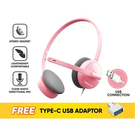 Sonicgear Xenon 1u Stereo Headphone With Microphone Pink