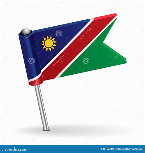 Namibian Flag Map Pointer Layout Vector Illustration Stock Vector