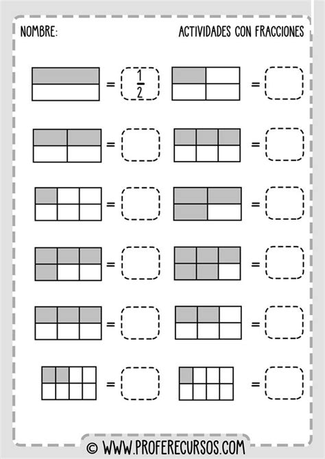 Actividades con Fracciones Para Niños Para Primaria Math for kids