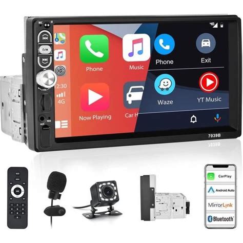 Autoradio Bluetooth Din Apple Carplay Android Auto Cran Tactile