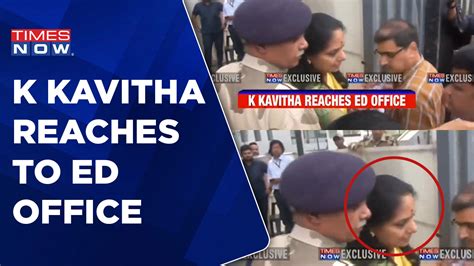 K Kavitha Arrives At ED Office For Third Round Of Questioning BRS