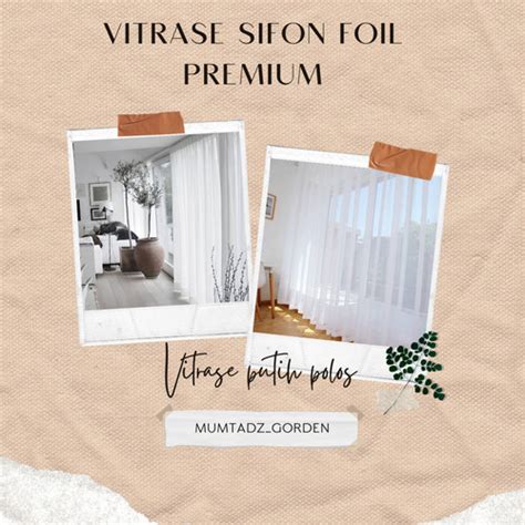 Jual Vitrase Gorden Foil Polos Tirai Sifon Premium Gordyn Transparan