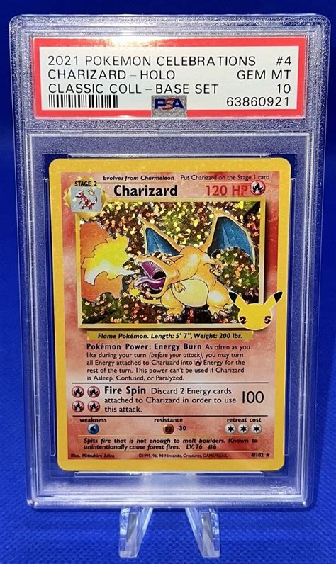 2021 POKEMON CELEBRATIONS CHARIZARD CLASSIC COLLECTION HOLO 4 PSA 10