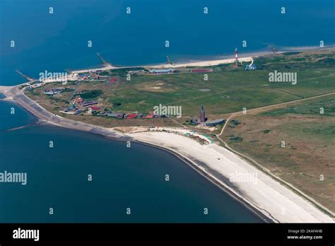Panorama flight over the north sea islands and the coast of Germany ...