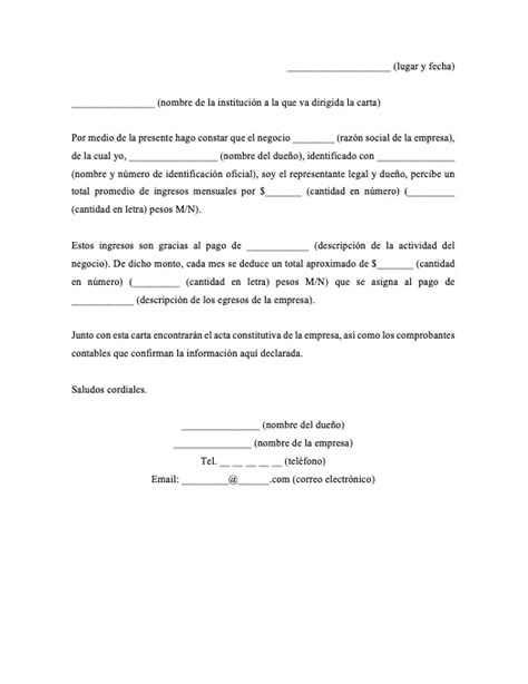 Carta De Ingresos 【 Ejemplos Y Formatos 】word Pdf