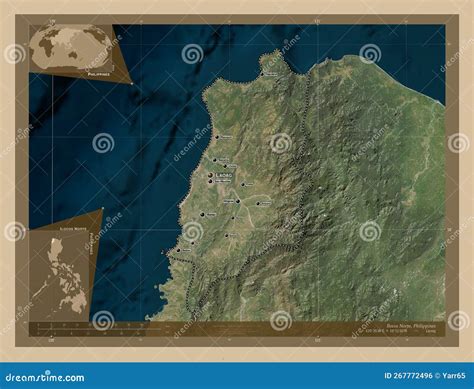 Ilocos Norte Philippines Low Res Satellite Labelled Points Of Stock