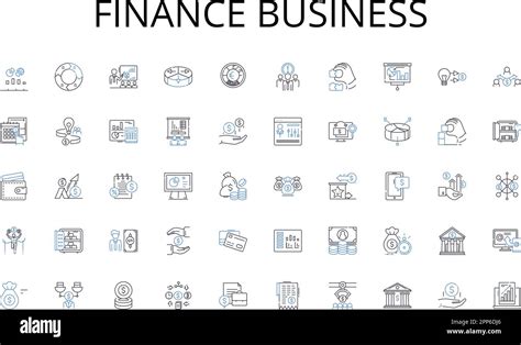 Finance Business Line Icons Collection Assets Liabilities Equity