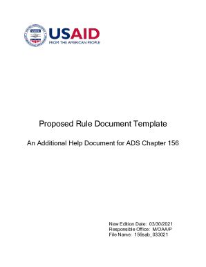 Fillable Online Proposed Rule Document Template An Additional Help