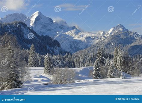 Winter Landscape in Bavaria Stock Image - Image of outdoor, alps: 23529743