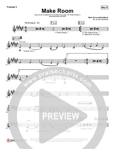 Make Room Trumpet Sheet Music PDF Casting Crowns Matt Maher