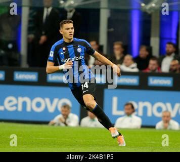 October 1 2022 Milan Italy Kristian Asllani Of Fc Inter During The