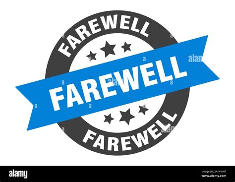 Farewell Sign Farewell Round Ribbon Sticker Farewell Tag Stock Vector