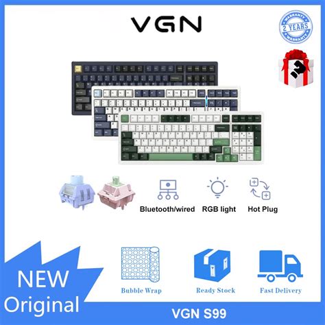 Vgn S Three Mode Rgb Backlight Customized Mechanical Keyboard Full Key Hot Swappable Shopee