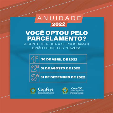 Último mês para pagamento da sua anuidade sem juros CORE TO