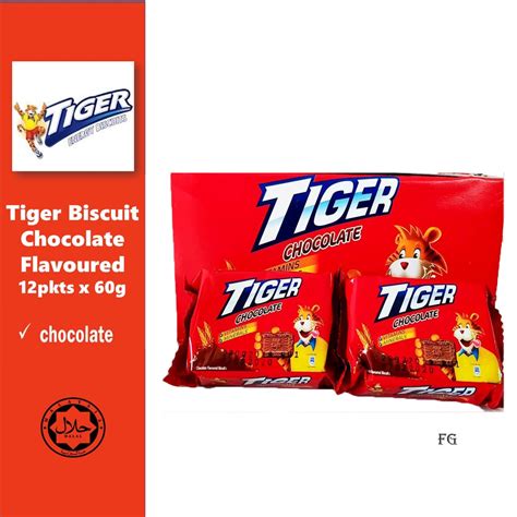 Tiger Biscuit Chocolate Flavored 12pktsx532g Shopee Malaysia