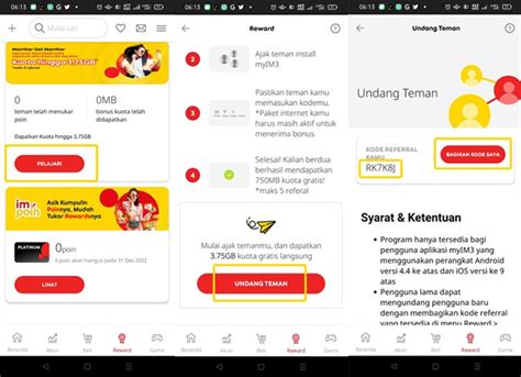 Cara Mendapatkan Dan Memasukkan Kode Referral Im Untuk Dapat Bonus Kuota