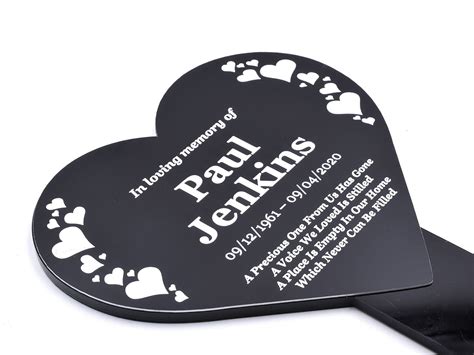 Personalised Hearts Memorial Engraved Heart Shaped Plaque Etsy Uk