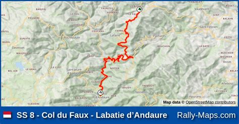 Ss Col Du Faux Labatie Dandaure Stage Map Rallye Monte Carlo