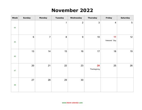 November Calendar Printable Pdf